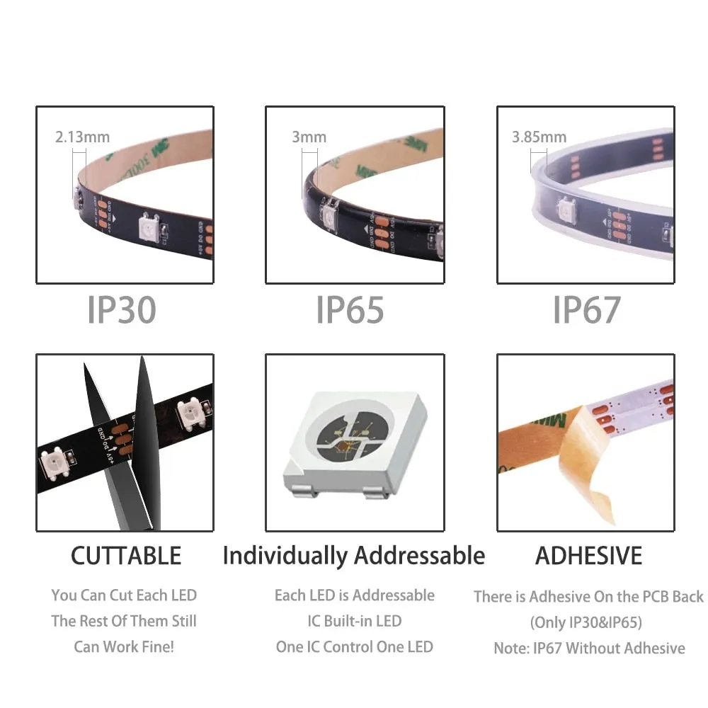 12-Volt WS2811 DC RGB Addressable LED Strips Roll