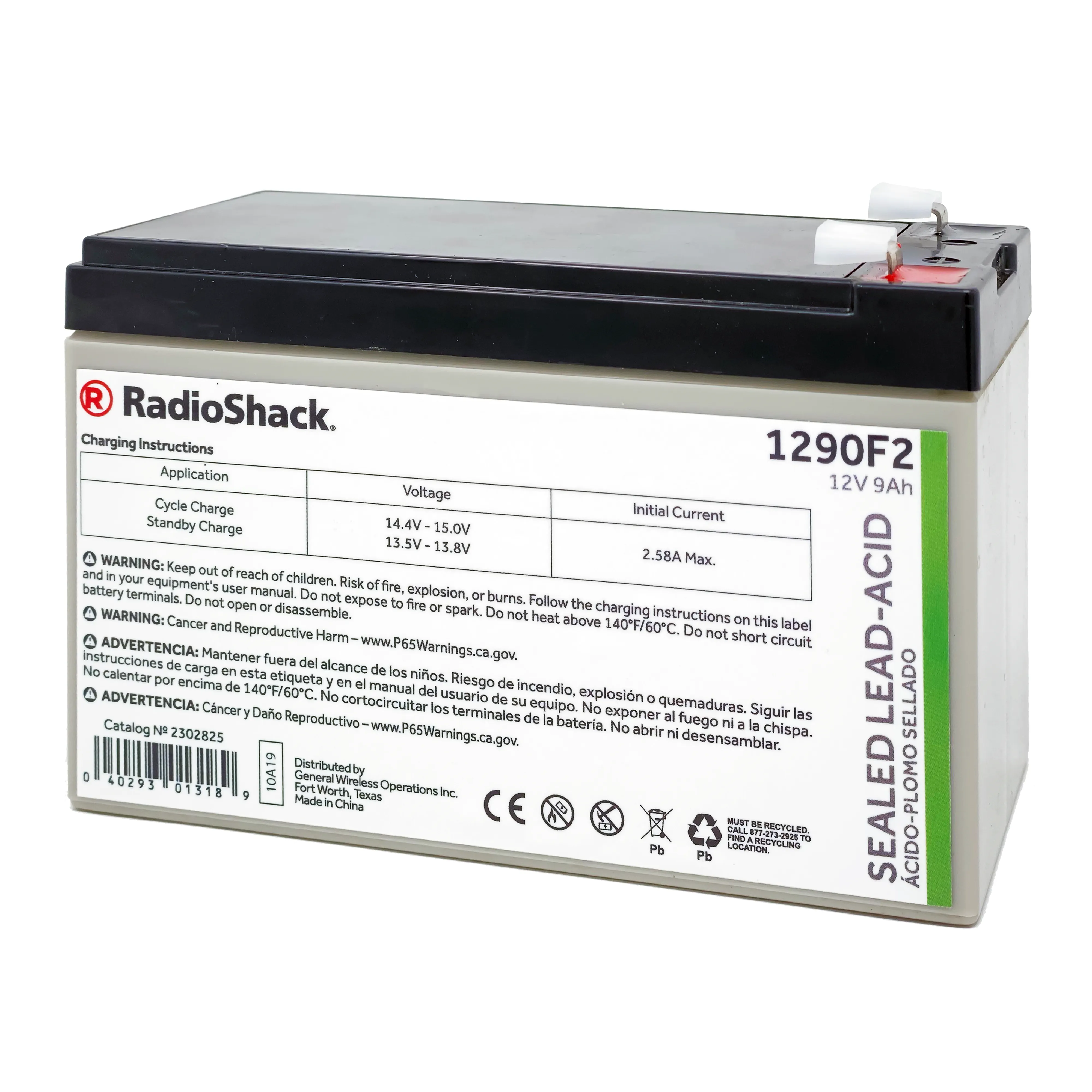 12V 9Ah Sealed Lead-Acid (SLA) Rechargeable Battery
