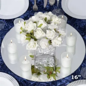 16" Round Glass Mirror Wedding Party Table Decorations Centerpieces - 4 PCS