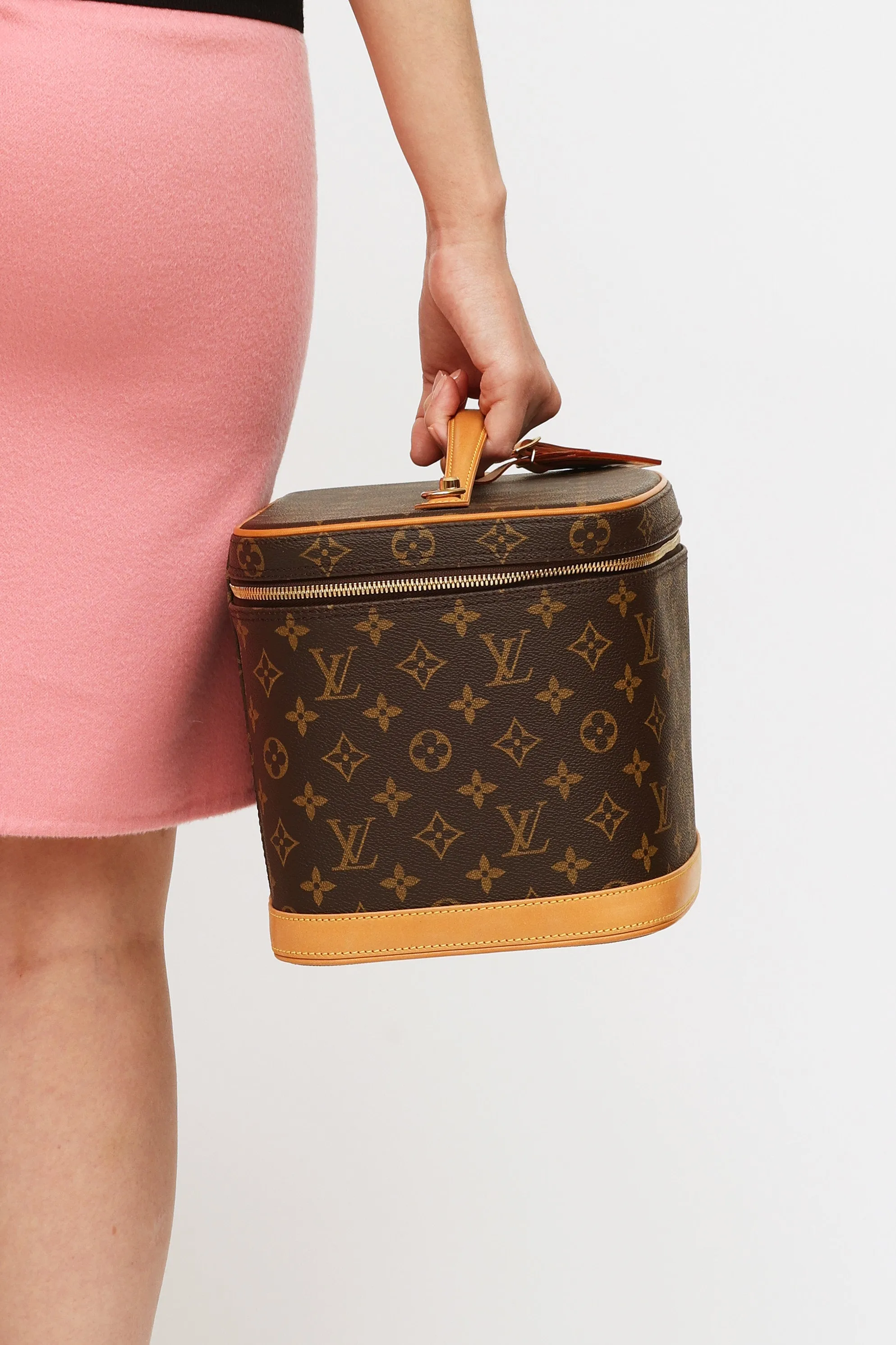 1998 Brown Monogram Canvas Nice Vanity Bag