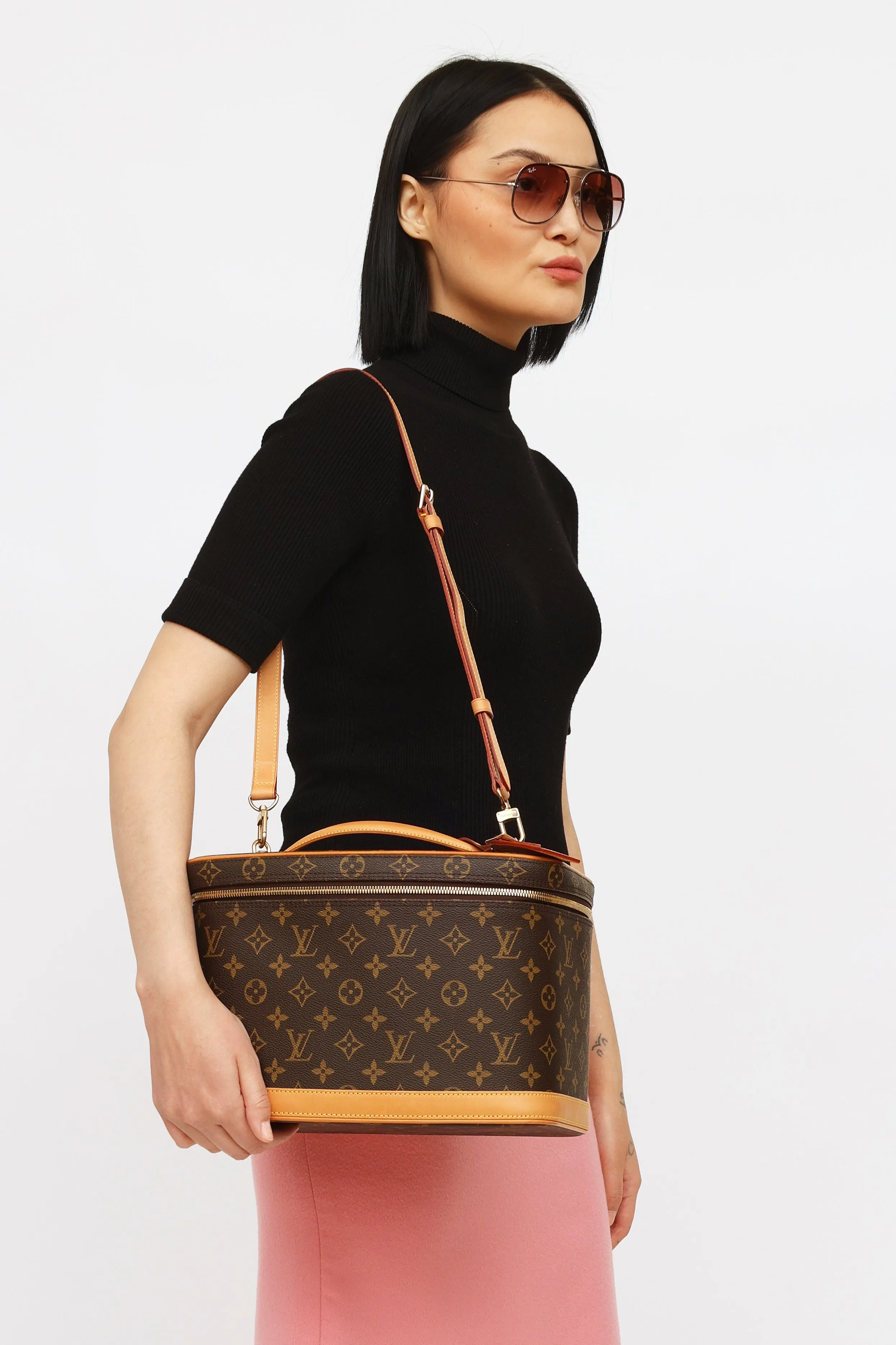 1998 Brown Monogram Canvas Nice Vanity Bag