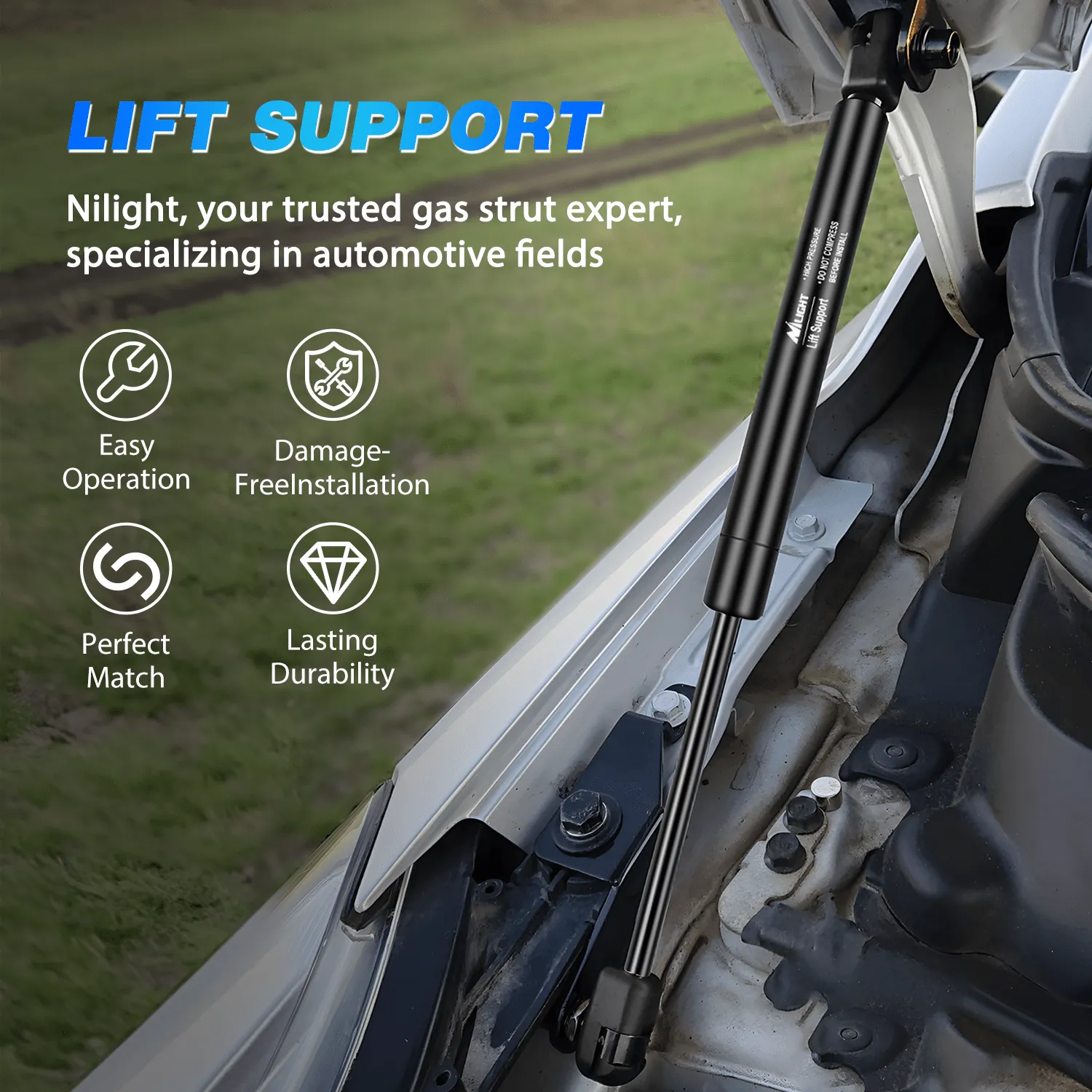 2 PCS Lift Support Struts Replacement for Lexus RX350 2010-2015 Lexus RX450h 2010-2015 Front Hood Gas Springs Shock Rods