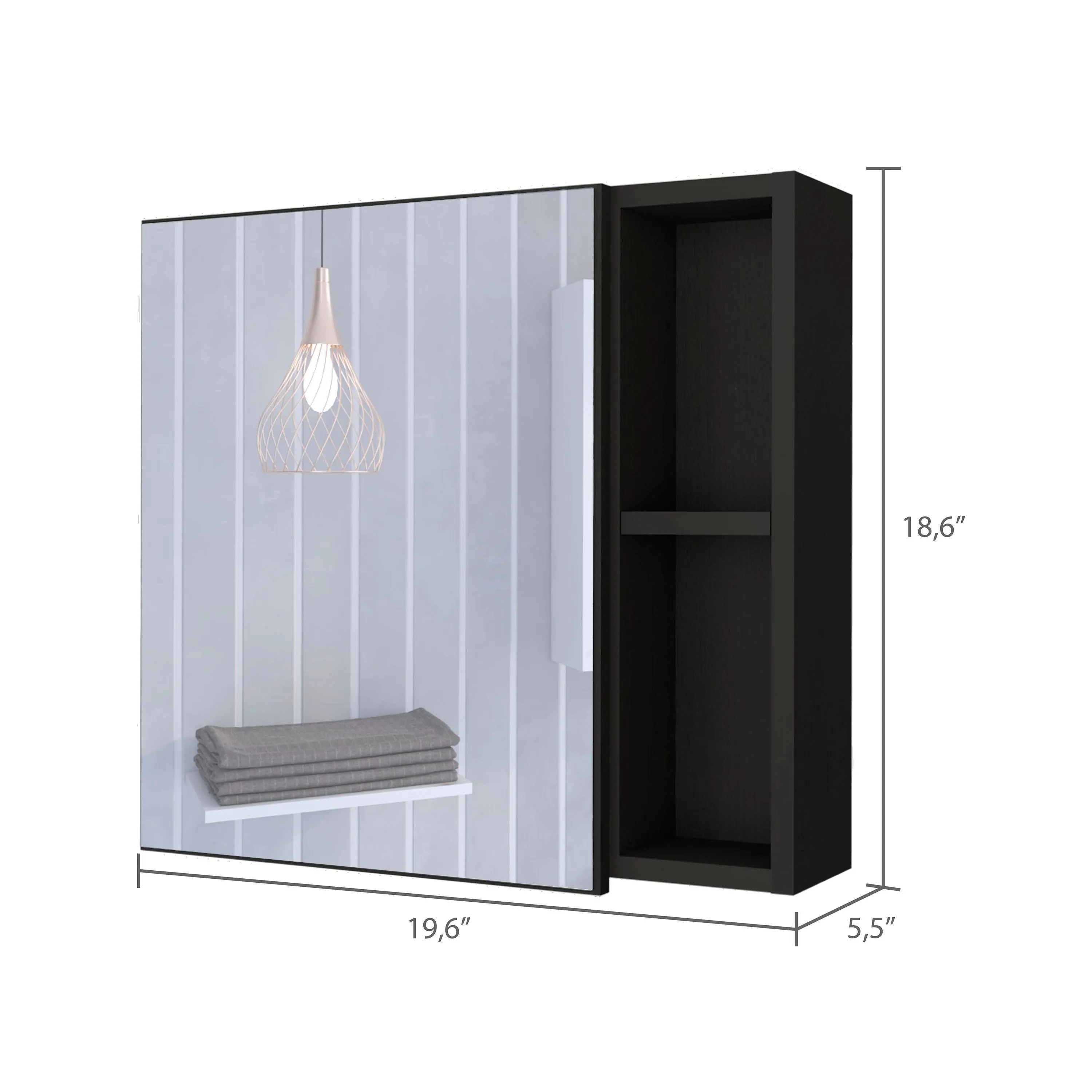 2-Shelf Medicine Cabinet with Mirror