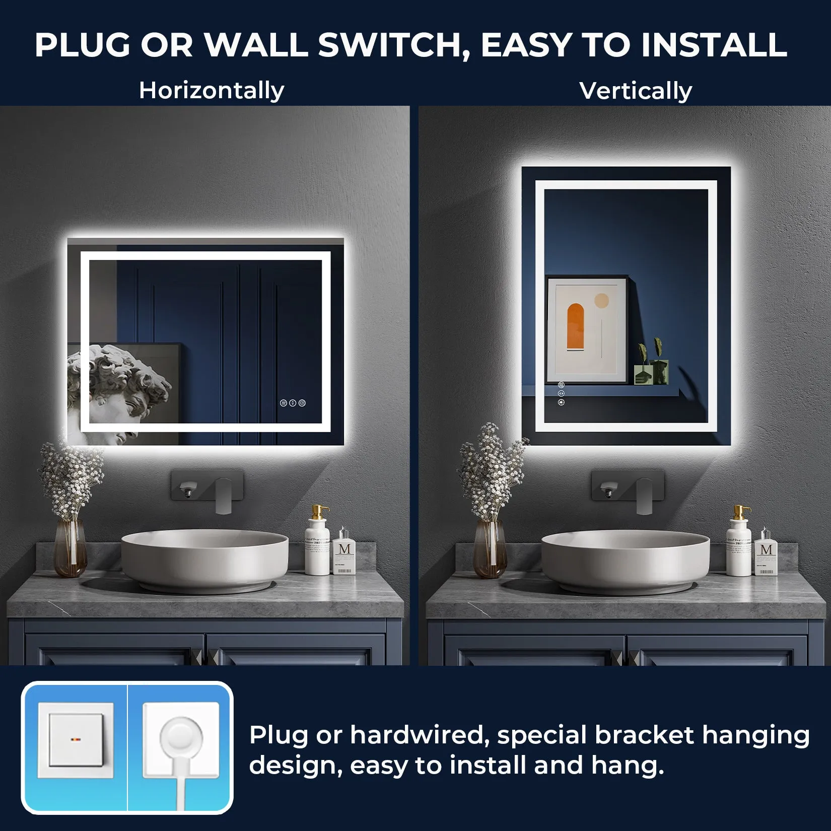 2022 Collection  Backlit   Front-Lighted LED Mirror for Bathroom 24 x 32 Inch