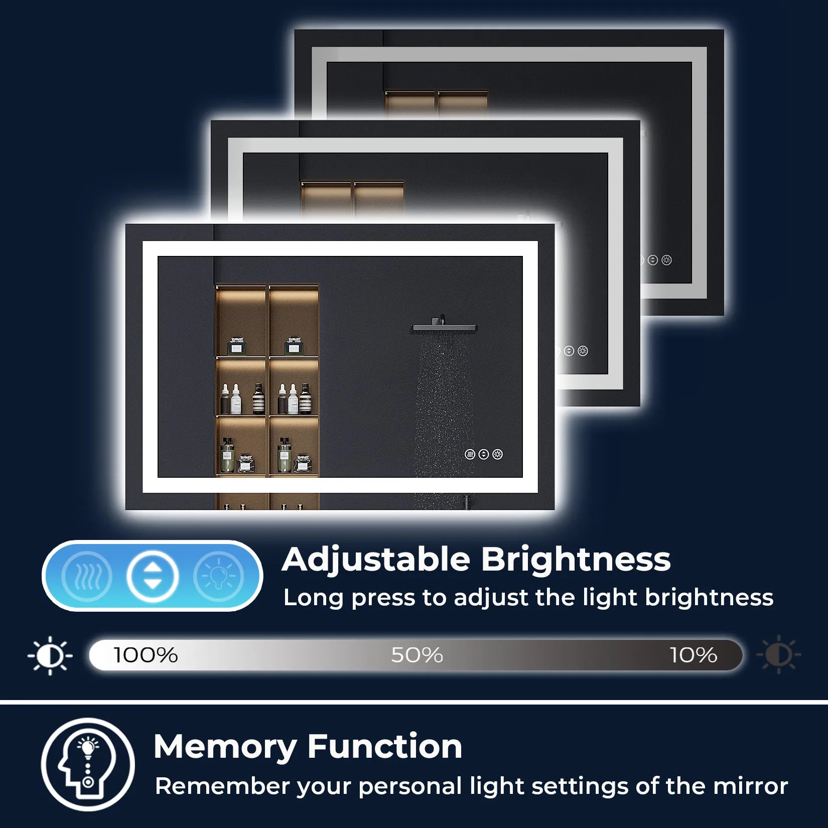 2022 Collection Backlit   Frontlit LED Mirror for Bathroom 48 x 32 Inch