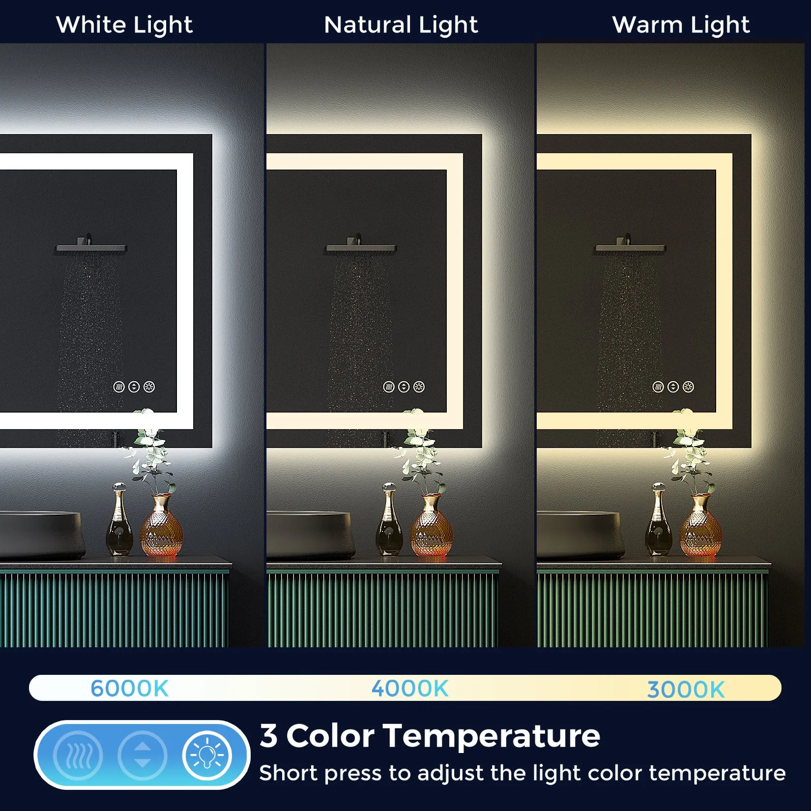 2022 Collection Backlit   Frontlit LED Mirror for Bathroom 48 x 32 Inch