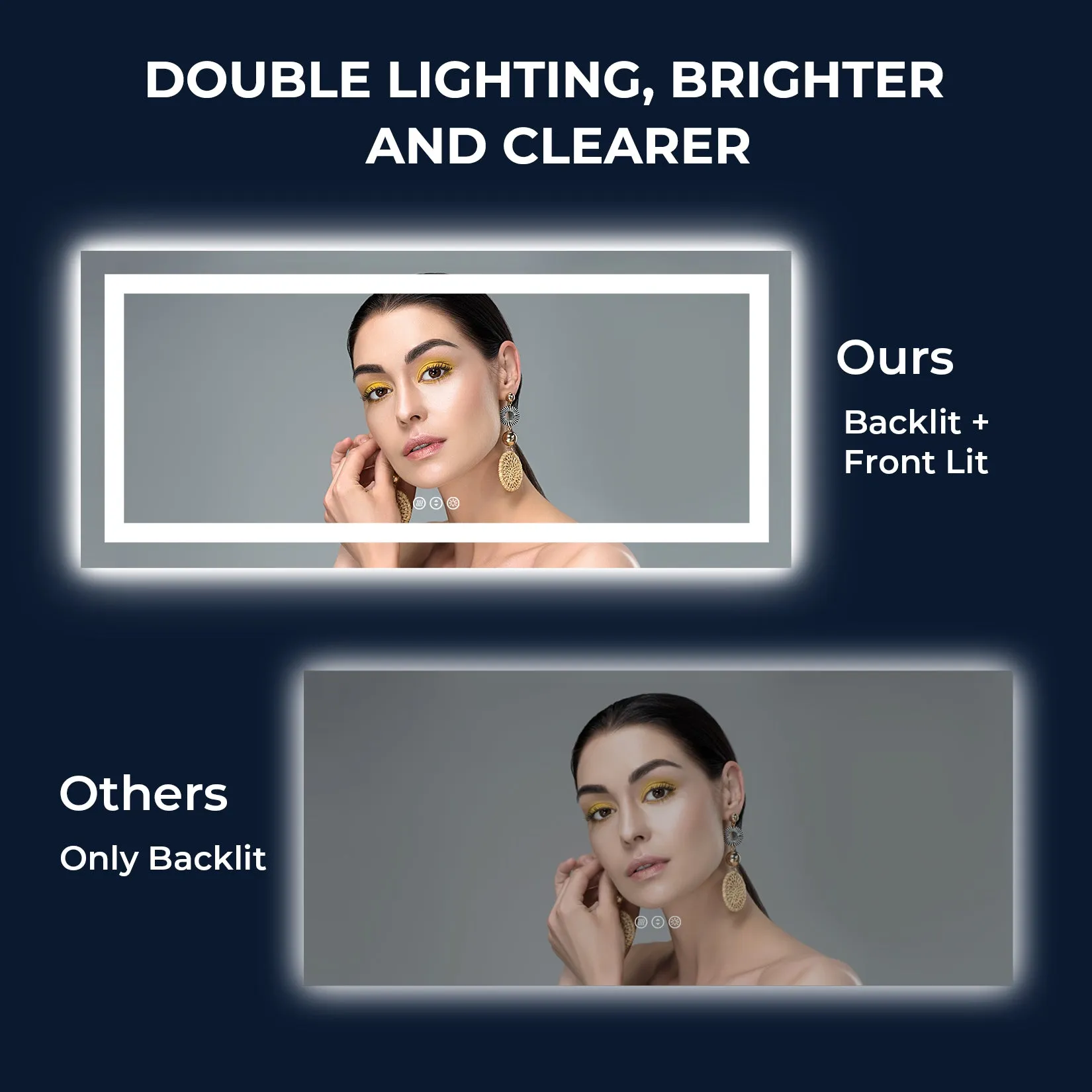2022 Collection  Backlit   Frontlit LED Mirror for Bathroom 72 x 32 Inch