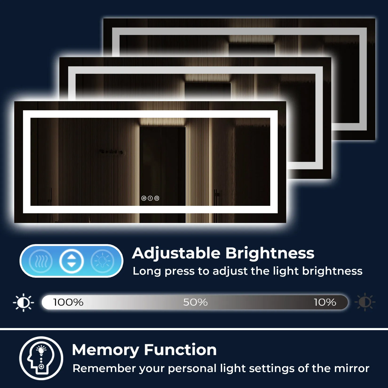 2022 Collection  Backlit   Frontlit LED Mirror for Bathroom 72 x 32 Inch