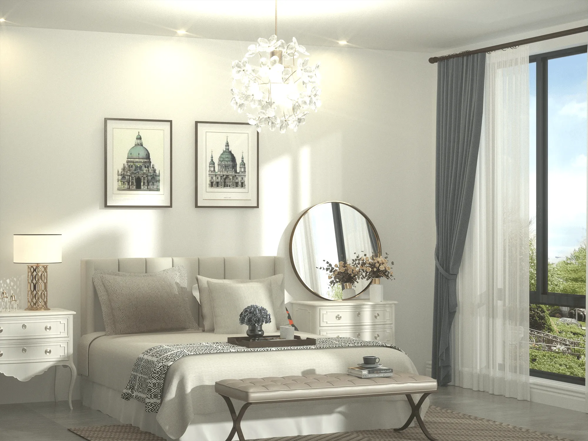 24 Inch | Minimalist Round Aluminum Metal Frame Wall-Mounted Vanity Mirror