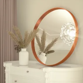 24 Inch | Minimalist Round Aluminum Metal Frame Wall-Mounted Vanity Mirror