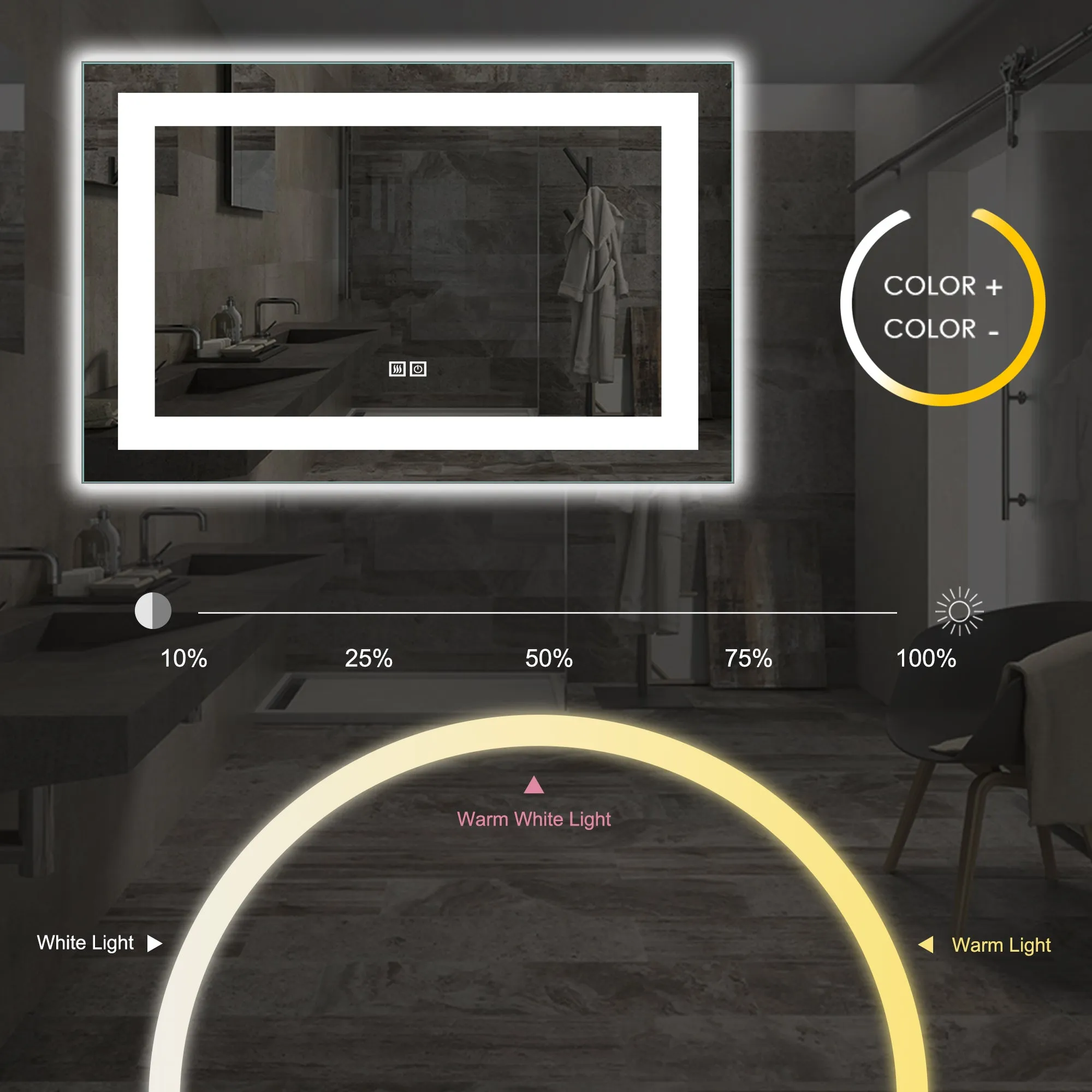 26-in H x 28-in W LED Bathroom Mirror
