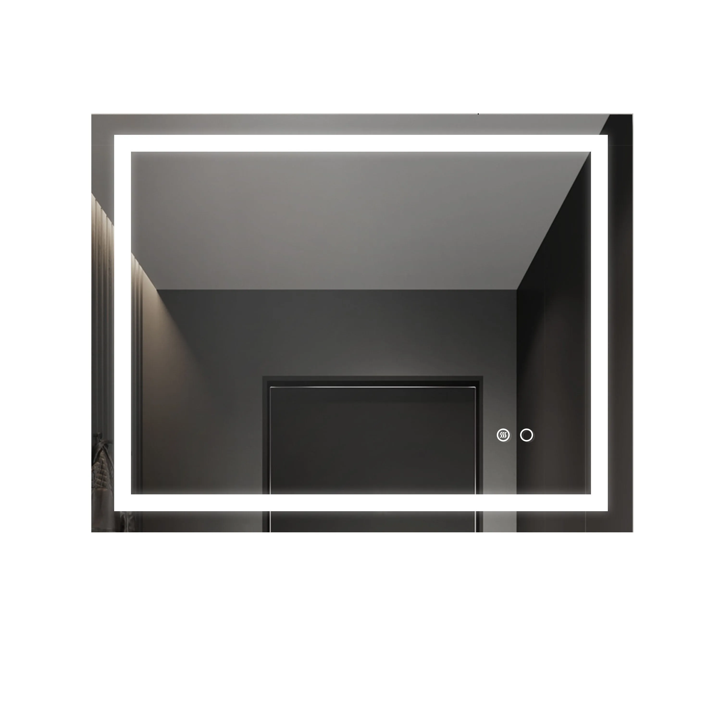 28“*36” LED Lighted Bathroom Wall Mounted Mirror with High Lumen Anti-Fog Separately Control Dimmer Function