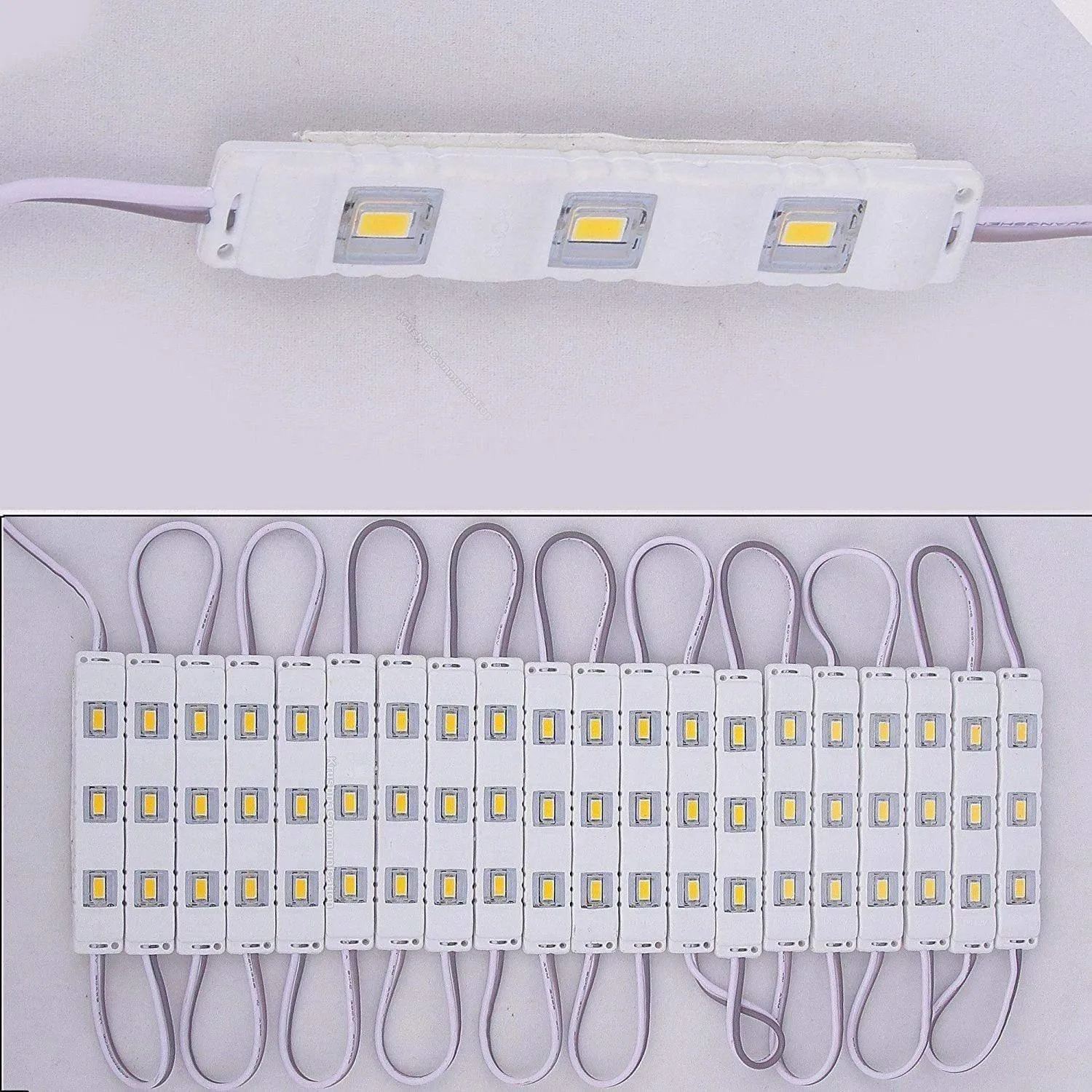 3 LED strips 12V Waterproof 5630/5730 LED SMD Injection module Warm White - 20 module