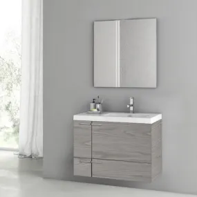 31 Inch Grey Walnut Bathroom Vanity Set