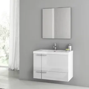 31 Inch Grey Walnut Bathroom Vanity Set