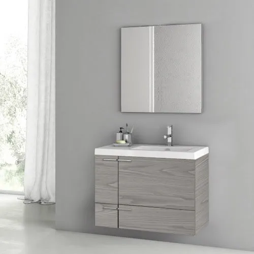 31 Inch Grey Walnut Bathroom Vanity Set