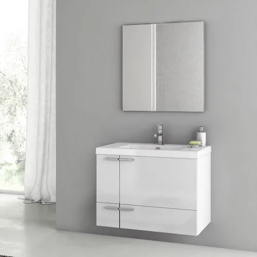 31 Inch Grey Walnut Bathroom Vanity Set