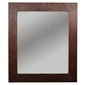 36‚Ä≥ Hand Hammered Rectangle Copper Mirror with Tree Design