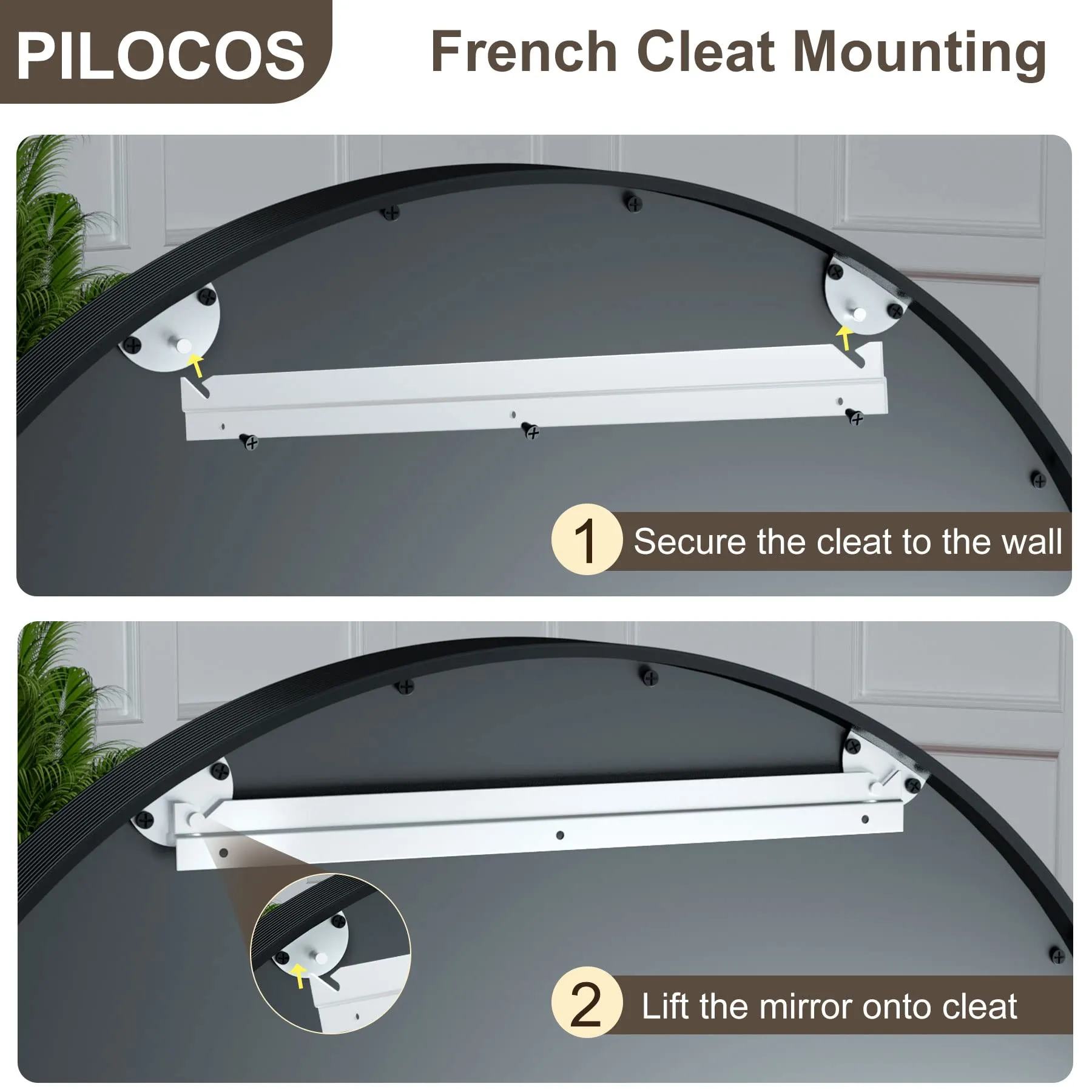 36 Inch | Large Minimalist Circular Deisgn Mirror with Ribbed Texture Aluminum Alloy Metal Frame, for Bedroom/Bathroom Vanity