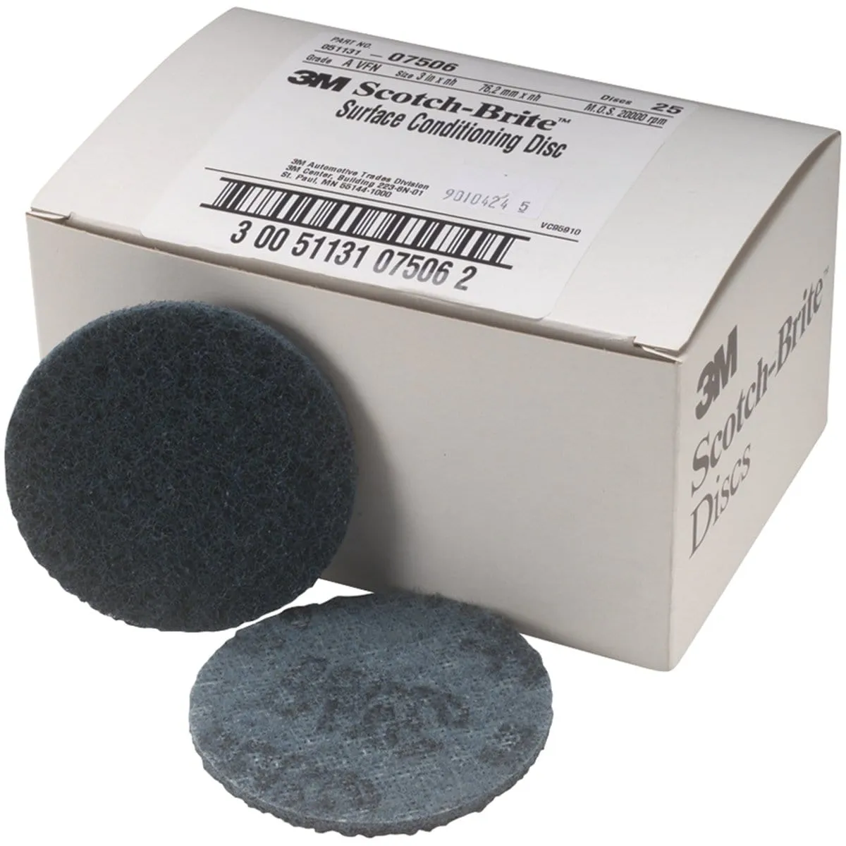 3M 7506 Velcro 3" Vf 25/Bx