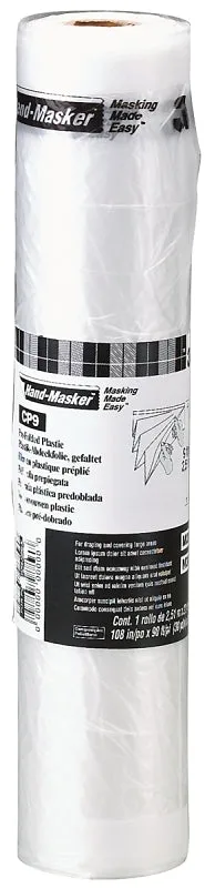 3M Hand-Masker CP9 Masking Film, 90 ft L, 9 ft W, Clear :EA: QUANTITY: 1