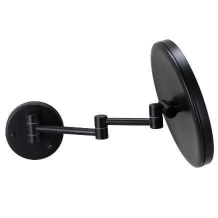 3X Black Magnifying Round Mirror With Light