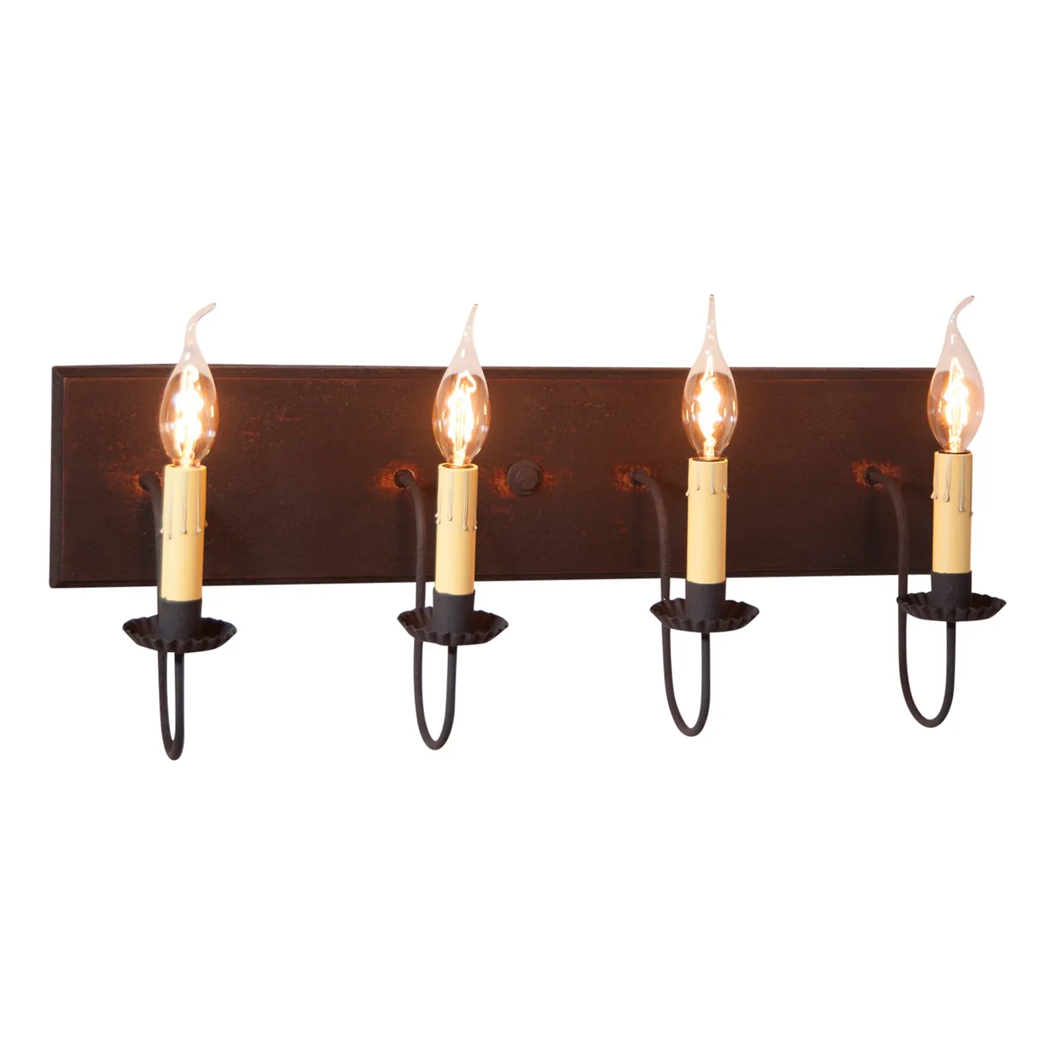 4 Light Vanity Light in Hartford Black over Red