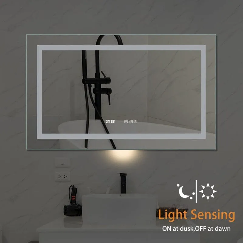 40 x 24 Inch LED Bathroom Mirror with Night Light Anti Fog Dimmable Wall Mounted
