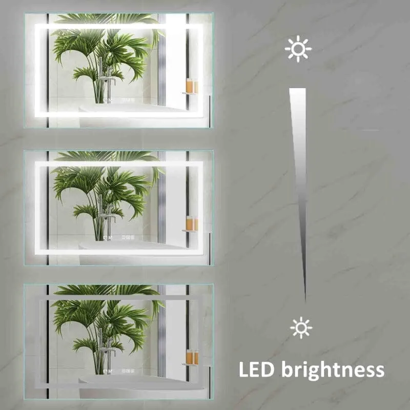 40 x 24 Inch LED Bathroom Mirror with Night Light Anti Fog Dimmable Wall Mounted