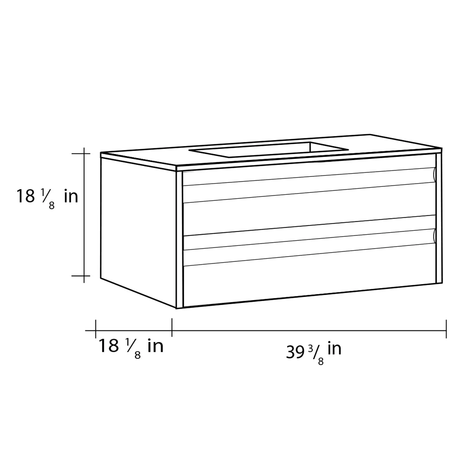 40" Single Vanity, Wall Mount, 2 Drawers with Soft Close, Cloud, Serie Barcelona by VALENZUELA