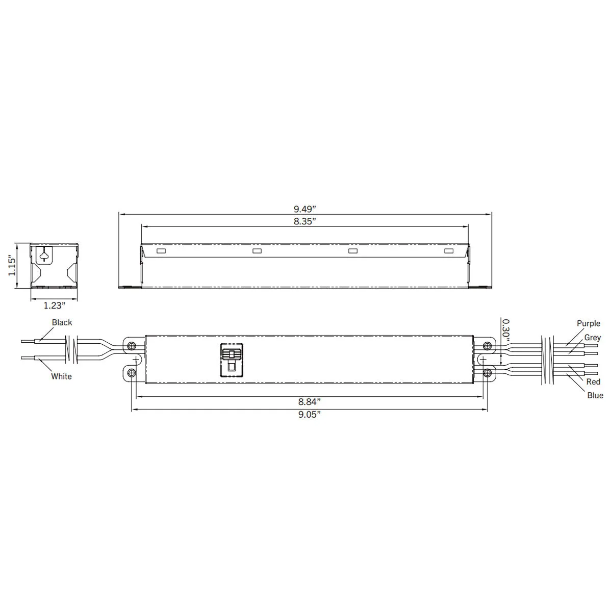 45 Watts LED Driver, Selectable Current 900-1100mA, 0-10V Dimming, 120-277V