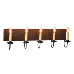 5 Light Vanity Light in Espresso with Salem Brick