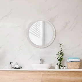 500mm Bathroom Mirror Concrete Framed White Sandstone Round Wall Mounted
