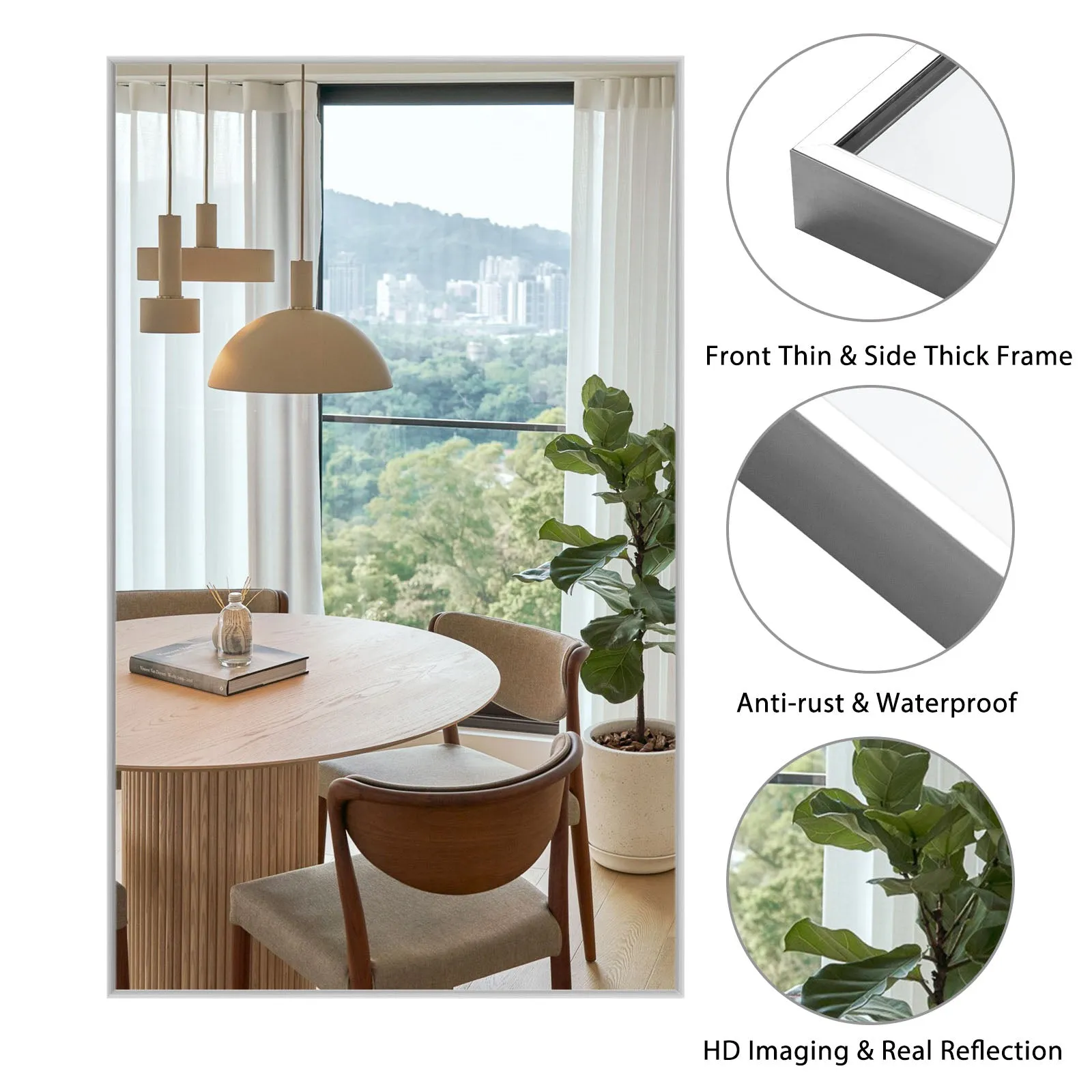 51"x32" Cozy Style Full Size Mirror Bathroom Full Length Wall Mirror