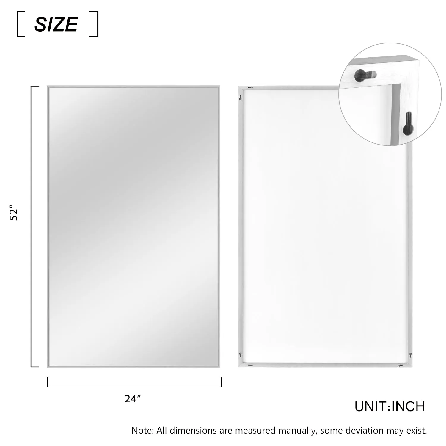 51"x32" Cozy Style Full Size Mirror Bathroom Full Length Wall Mirror