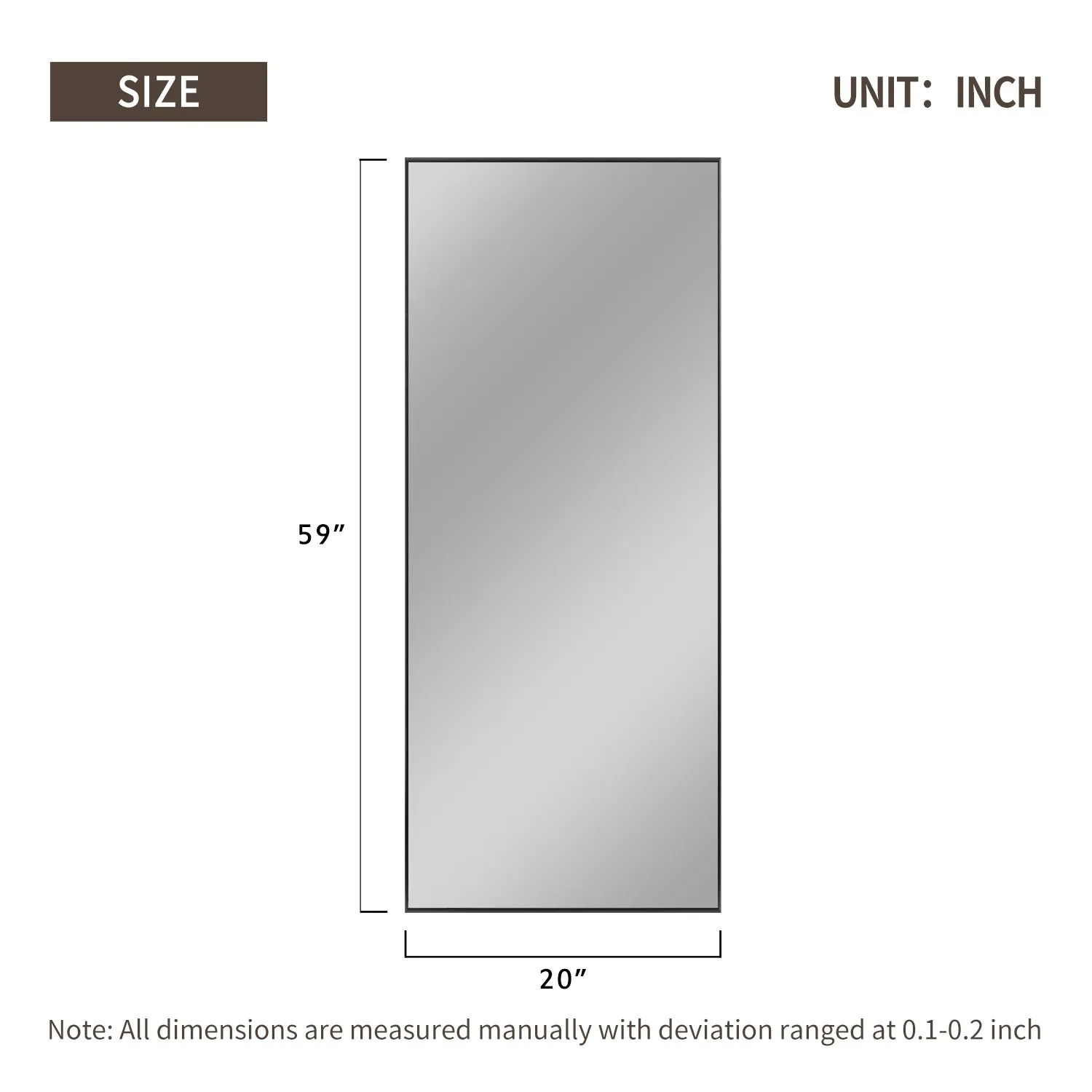 59-in H x 20-in W Wall Mirror