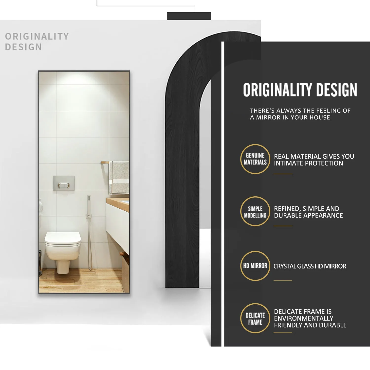 59-in H x 20-in W Wall Mirror