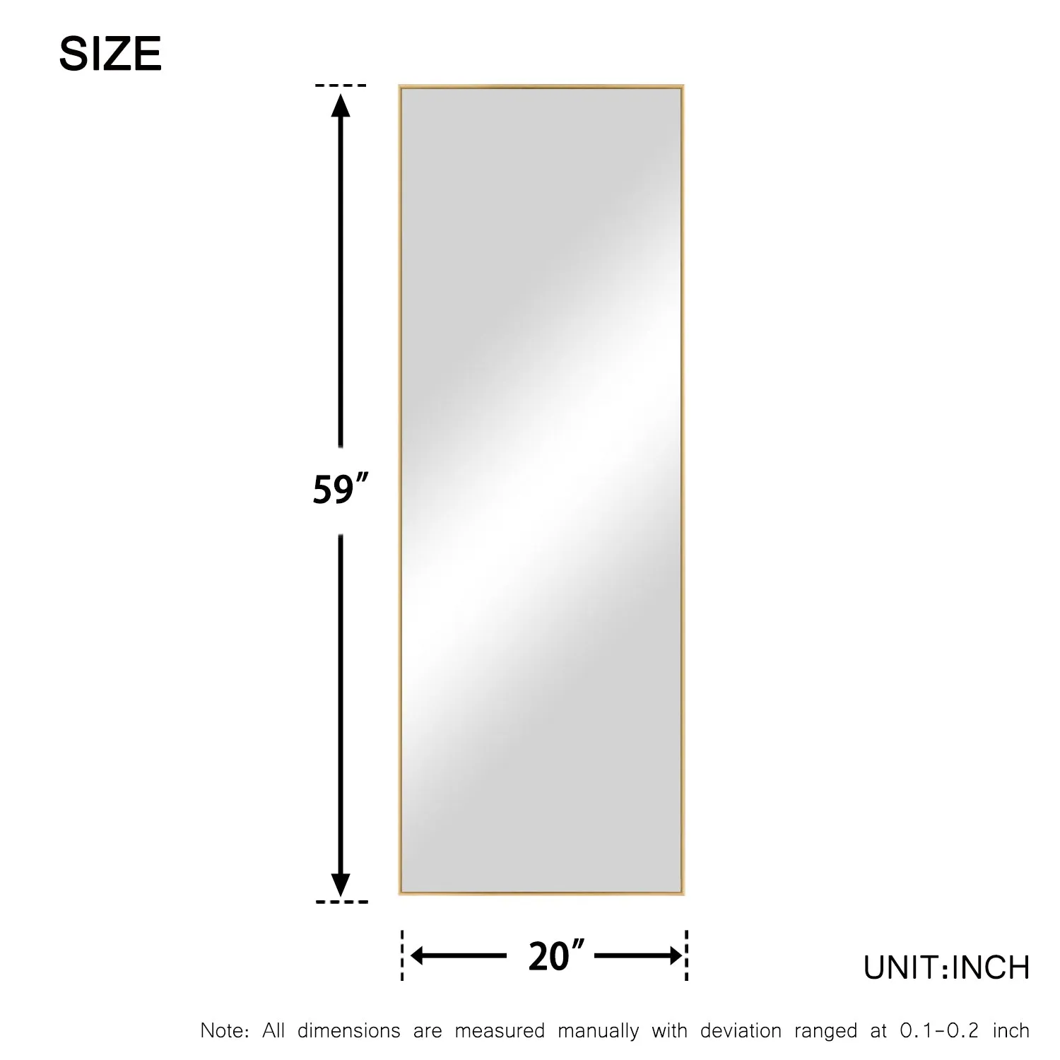 59-in H x 20-in W Wall Mirror