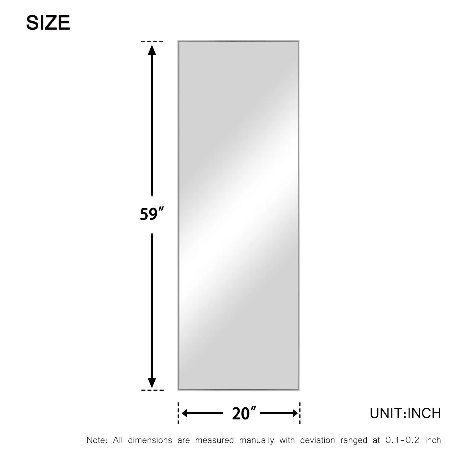 59-in H x 20-in W Wall Mirror