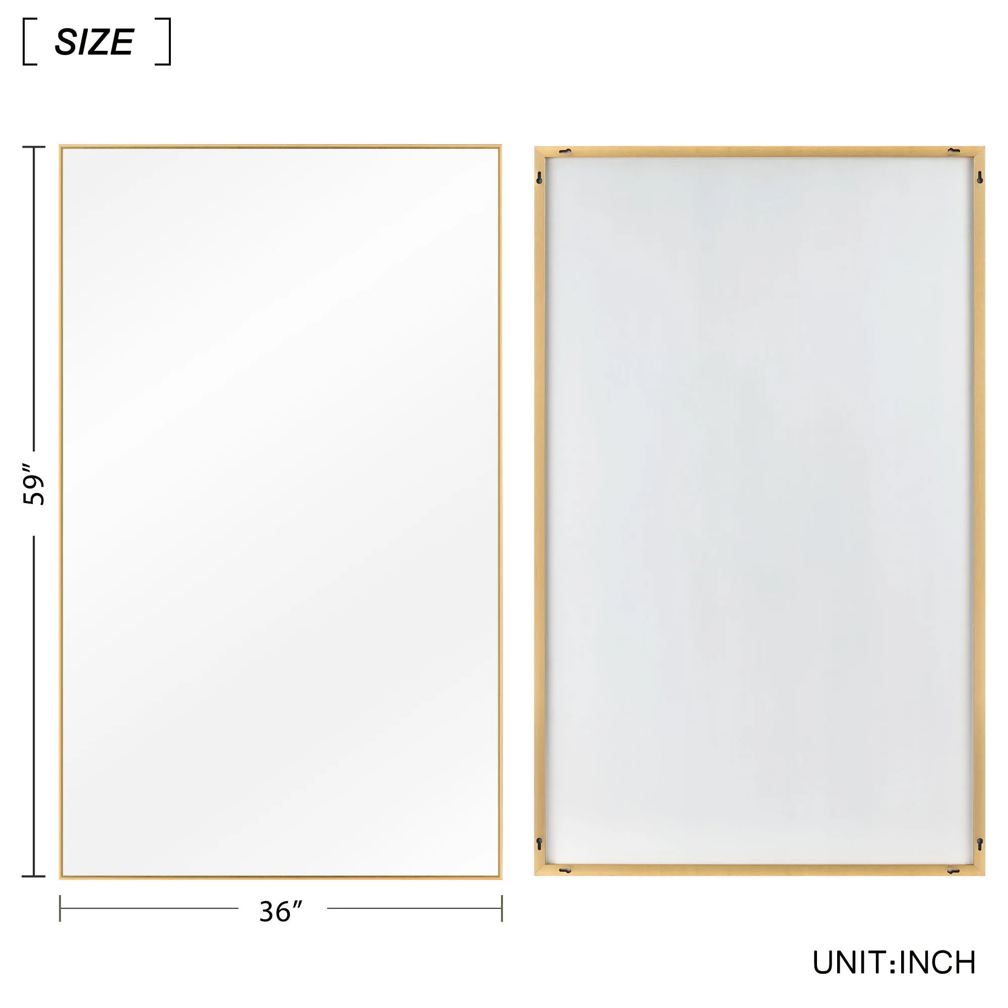 59"x36" Classic Full Length Wall Mirror Extra Large Full Body Mirror