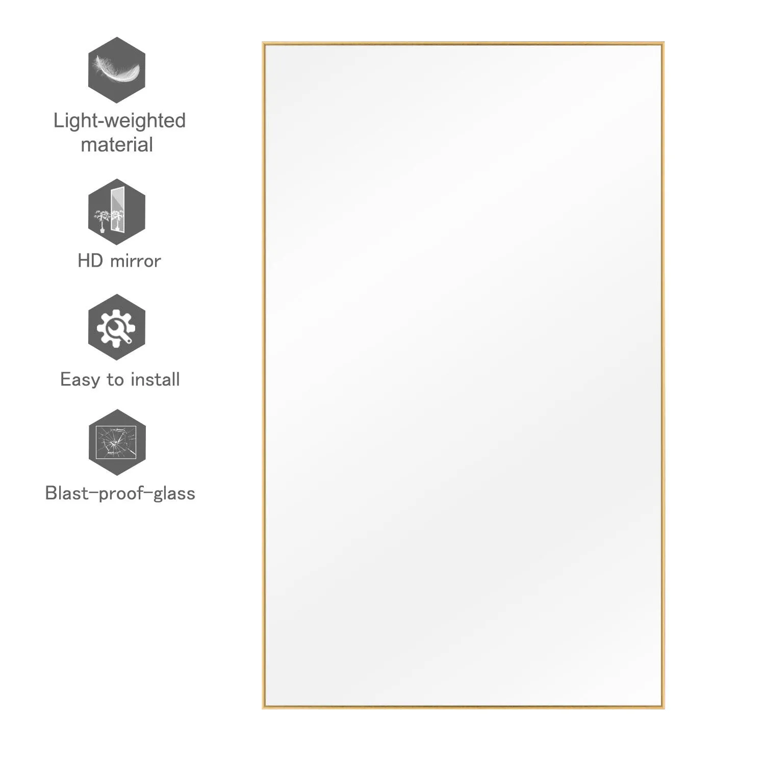 59"x36" Classic Full Length Wall Mirror Extra Large Full Body Mirror