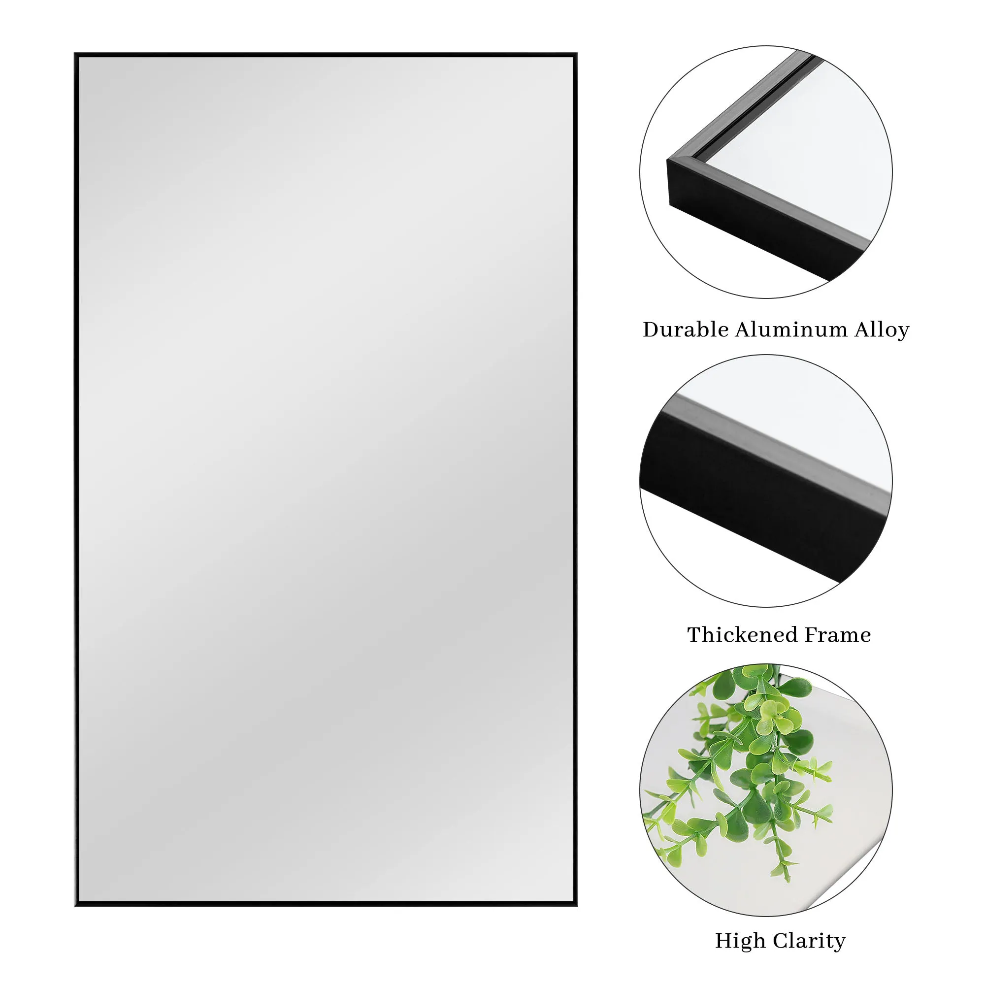 59"x36" Classic Full Length Wall Mirror Extra Large Full Body Mirror