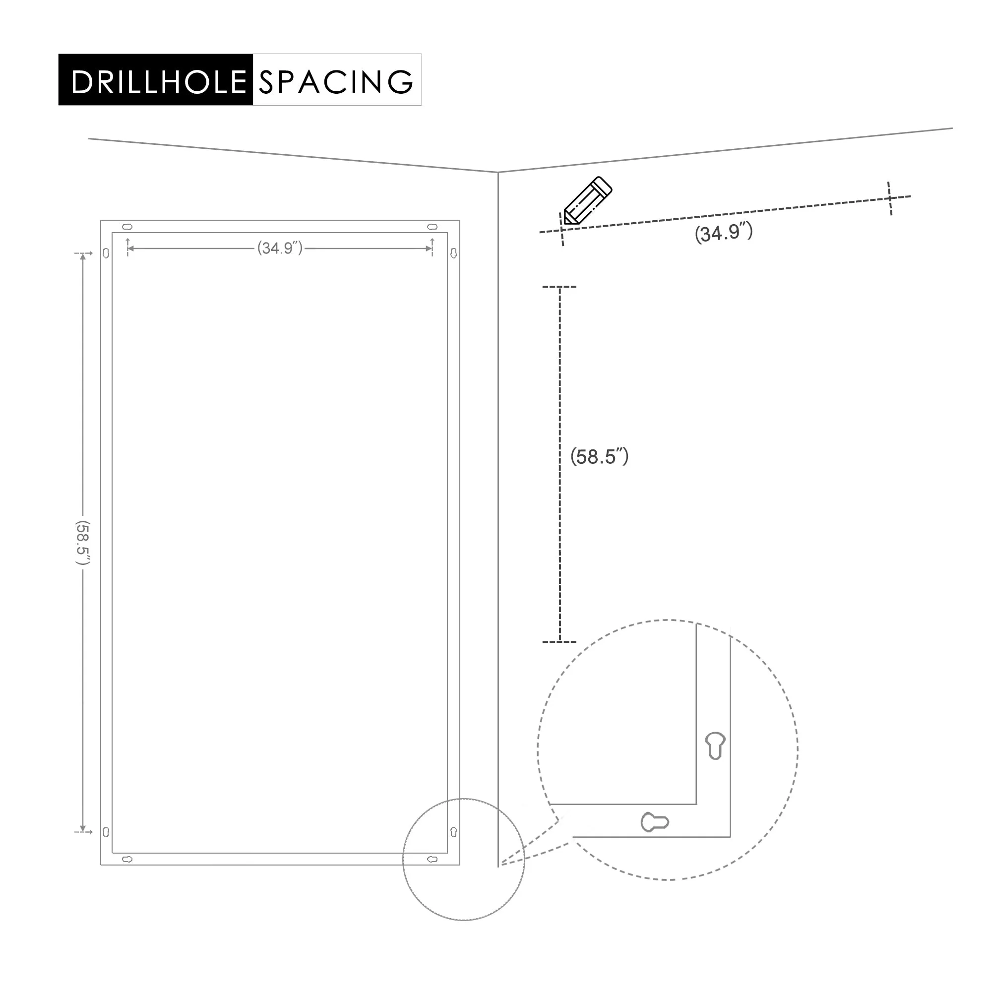 59"x36" Classic Full Length Wall Mirror Extra Large Full Body Mirror