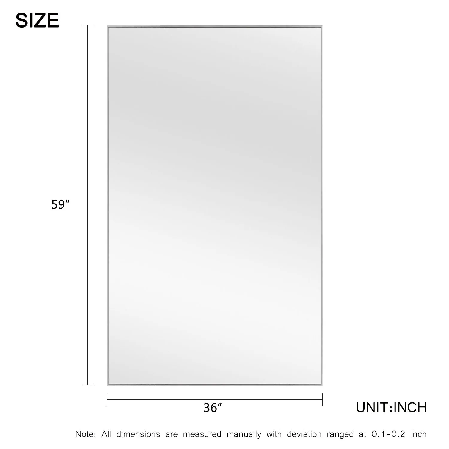 59"x36" Classic Full Length Wall Mirror Extra Large Full Body Mirror