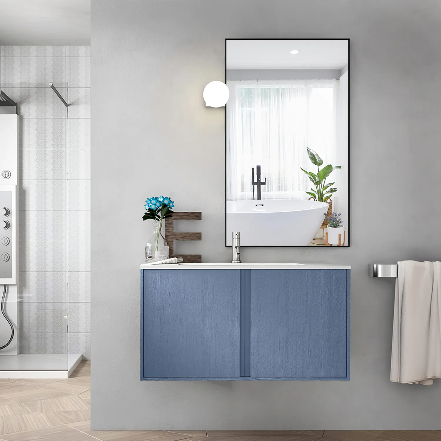 59"x36" Classic Full Length Wall Mirror Extra Large Full Body Mirror