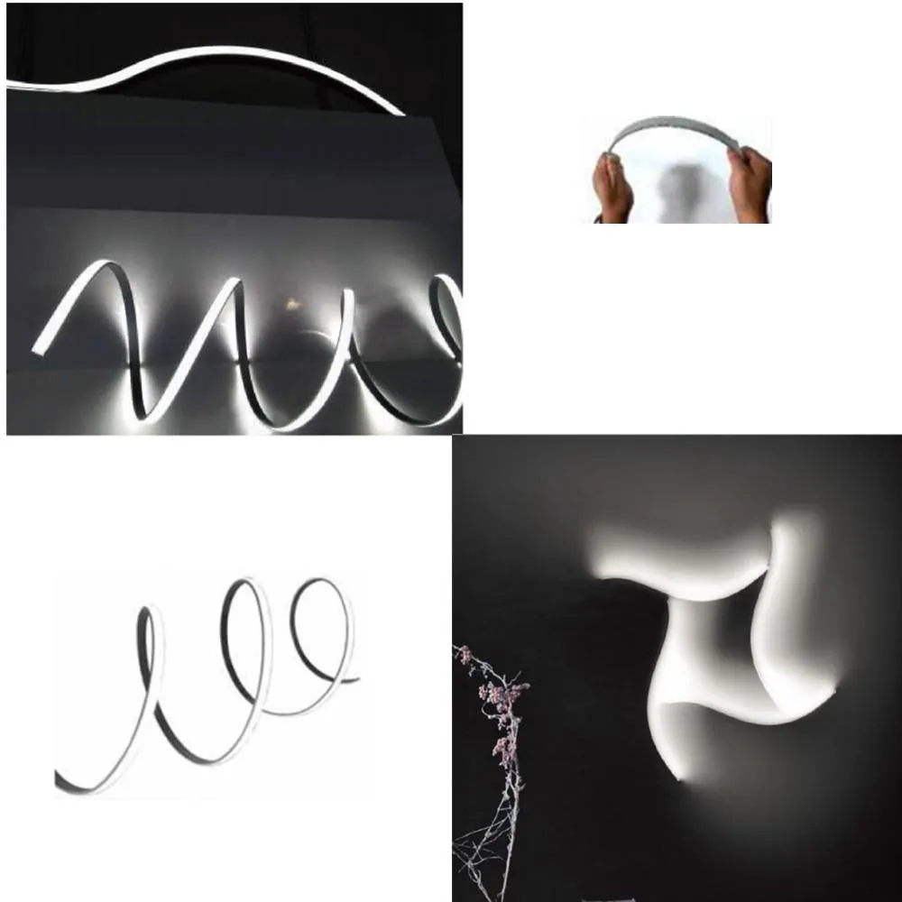 5Pack 1Meter (40'') Ultra-Thin Silver Bendable Aluminum Channel System for LED Strip Installations