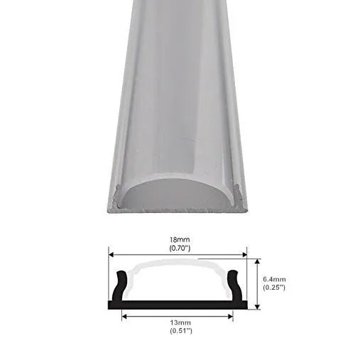 5Pack 1Meter (40'') Ultra-Thin Silver Bendable Aluminum Channel System for LED Strip Installations