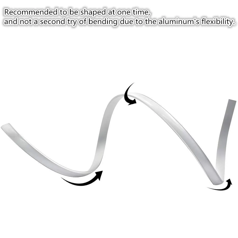 5Pack 1Meter (40'') Ultra-Thin Silver Bendable Aluminum Channel System for LED Strip Installations