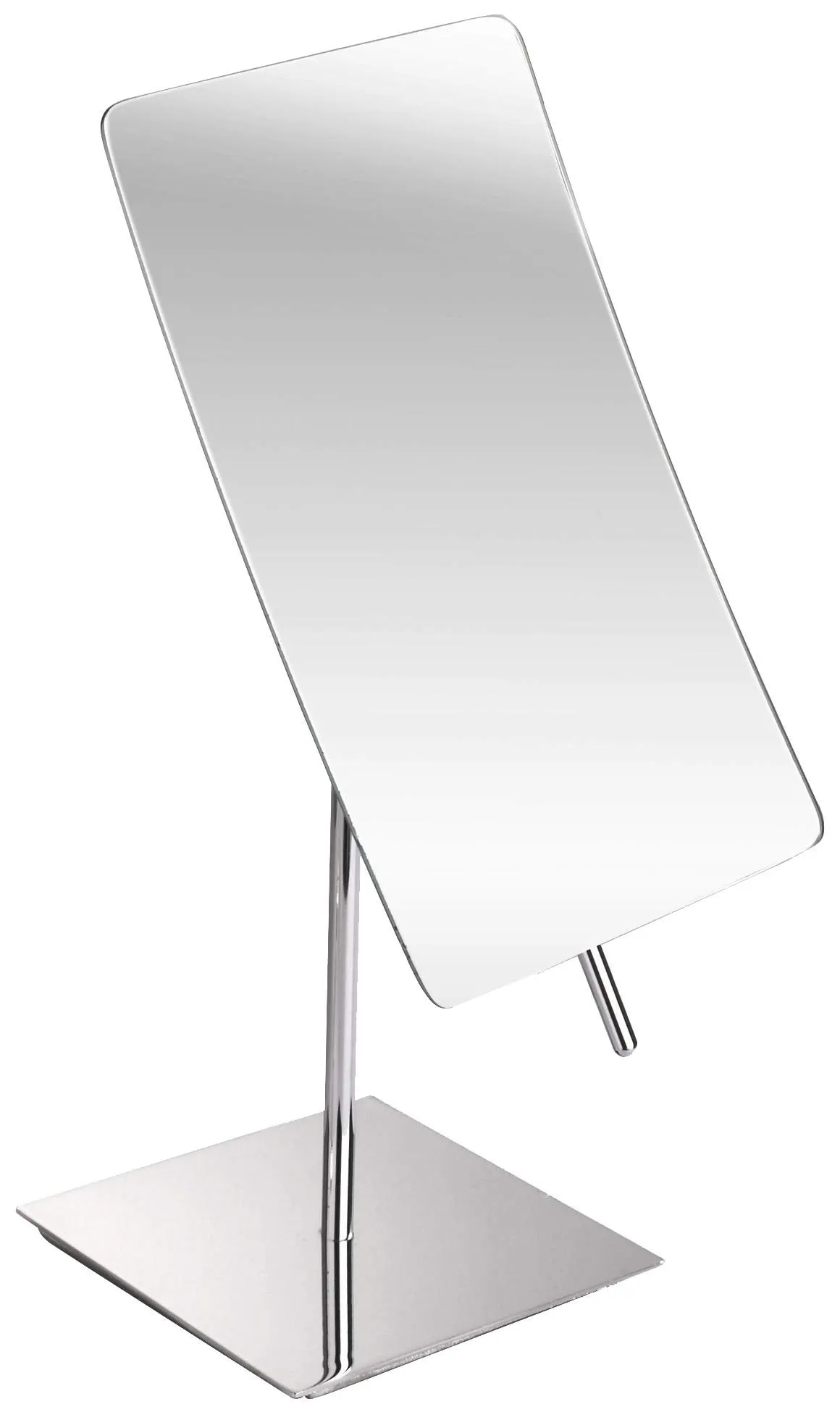 5X Magnified Premium Modern Rectangle Vanity Makeup Mirror| Portable Polished Chrome