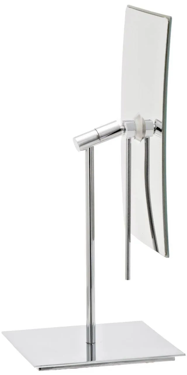 5X Magnified Premium Modern Rectangle Vanity Makeup Mirror| Portable Polished Chrome